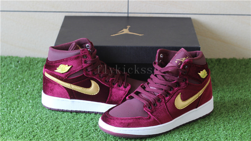 Authentic Air Jordan 1 Velvet Night Maroon